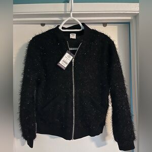 Smash + Tess Black Tinsel Bomber Zip-Up Jacket
